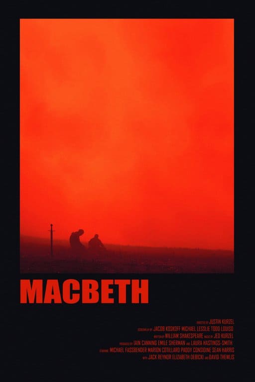 Empty and barren black and red movie poster for macbeth by Andrew Kwan