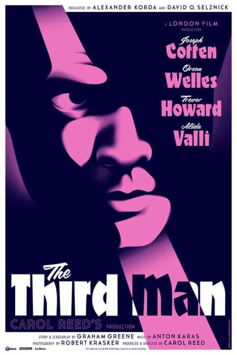 Blue and Purple movie poster by la boca for The Third Man