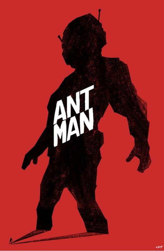 Red and Black Magnified Ant-Man Poster by Doaly