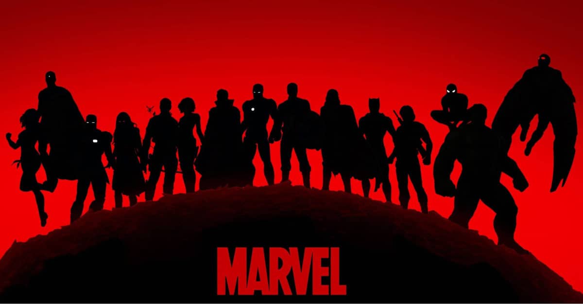 Marvel Black and Red Silhouette Teamup