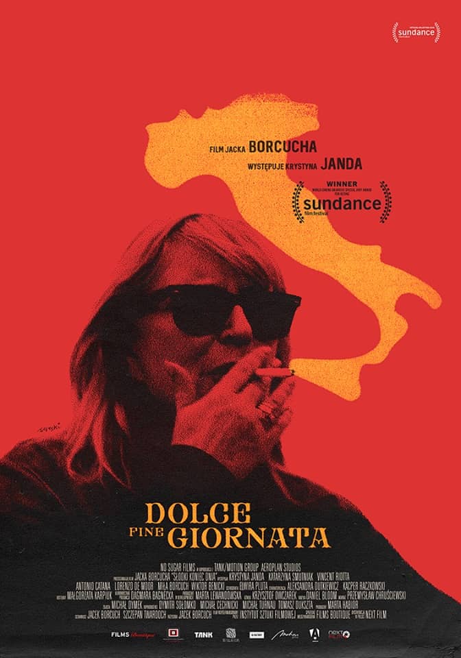 Black and Red film poster for Dolce Fine Giornata