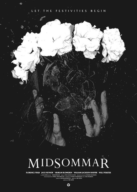 Midsommar-Black and White Poster by Mikiedge