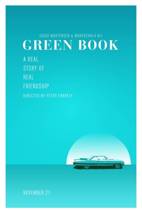 Green Book Teal Alternative Movie Poster by Lucca Lipisky A Car Sits in the Background