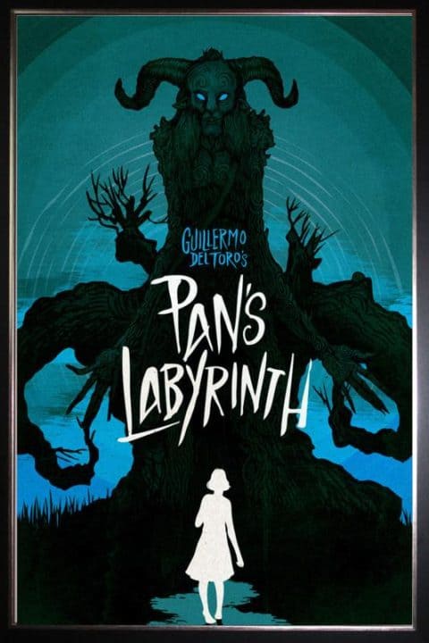 Pans Labyrinth Teal Alternate Poster by Matt Griffin The Daunting Pan Welcomes a Young Girl