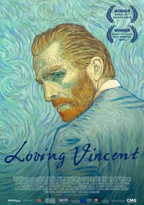 Loving Vincent Teal Movie Poster Van Gogh Looking Pensive