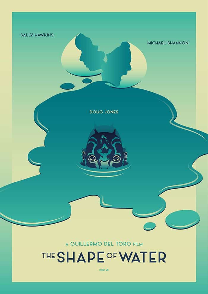 The Shape of Water Teal Alternate Poster by Julien Rico Jr A Broken Egg Reveals a Monster