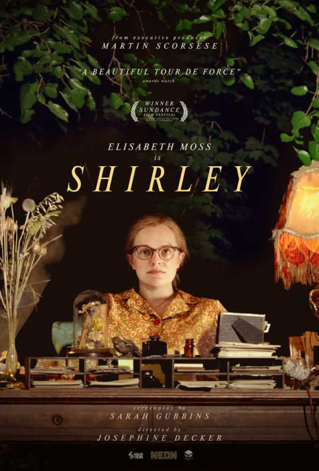 Shirley Movie Poster Elisabeth Moss Sits at a Typewriter