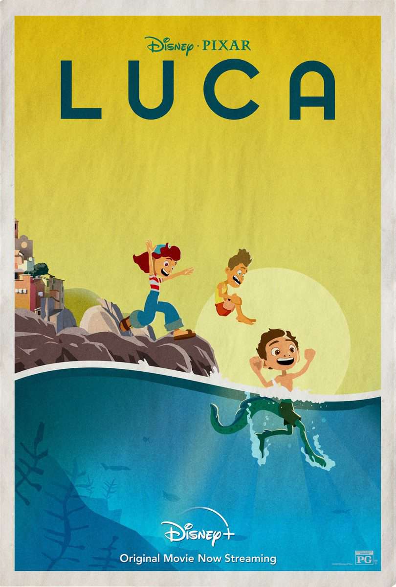 Luca Poster with Kids jumping into the ocean