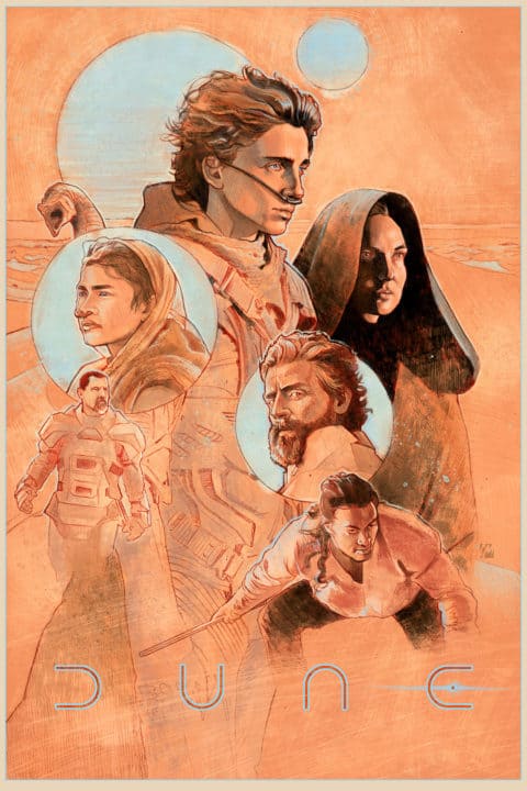 Collage of the characters of Dune