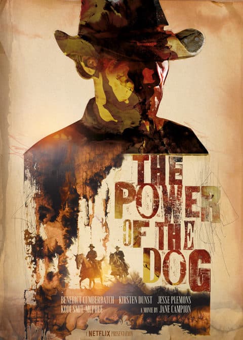 Power of the Dog Alternative Poster - an abstract figure stands ominous over the landscape
