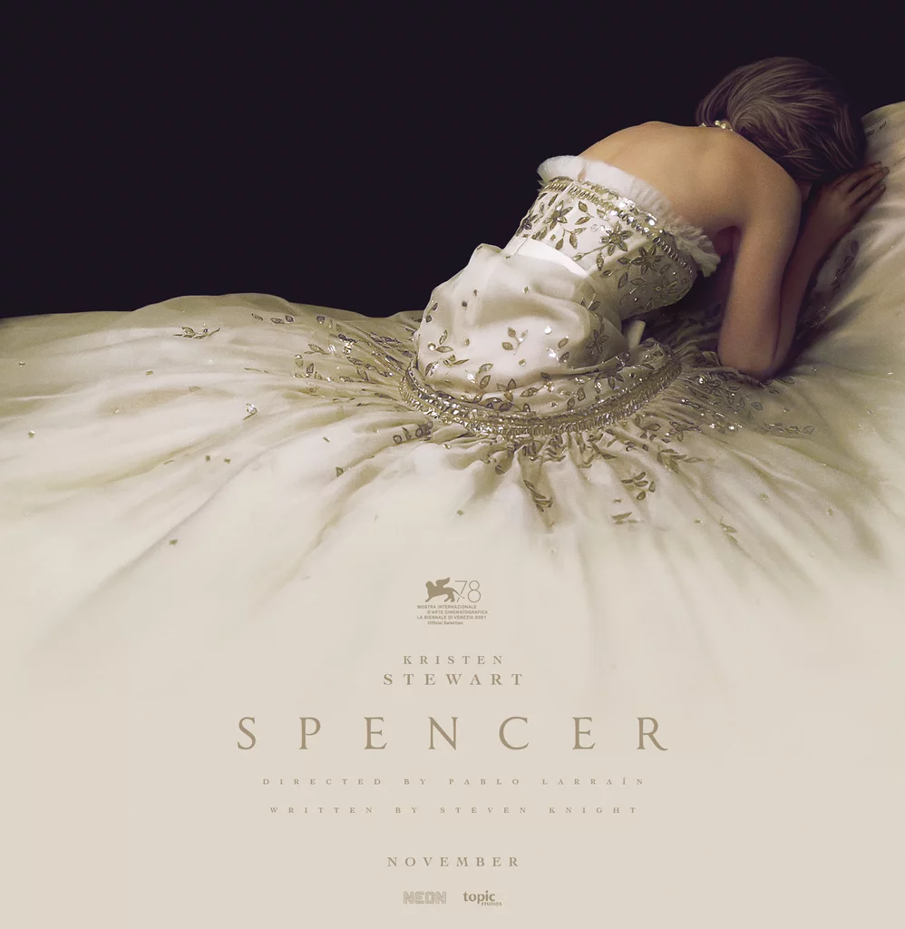 Kristen Stewart Huddled in a White Dress - Spencer Poster