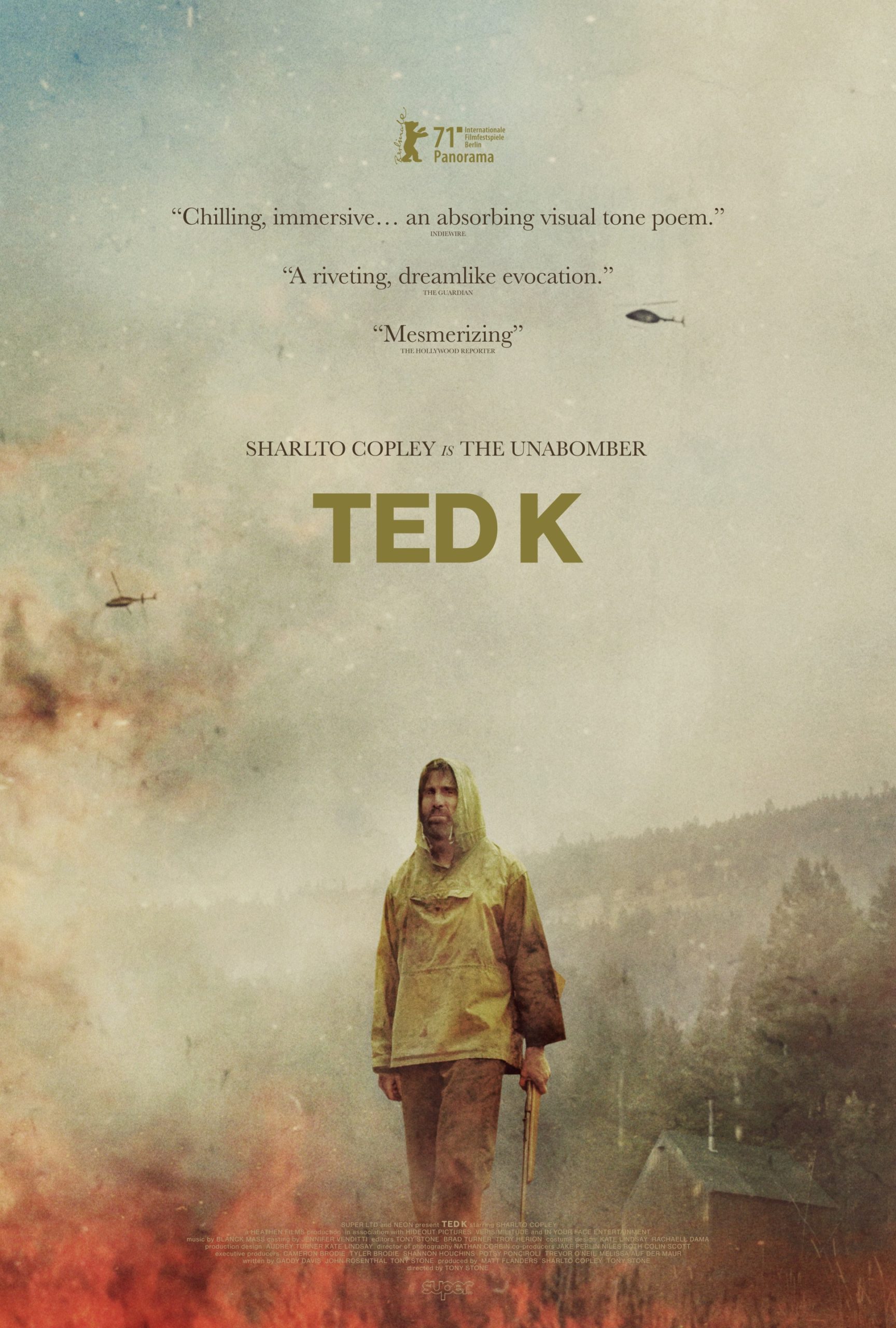 Ted K Walks through misty fire