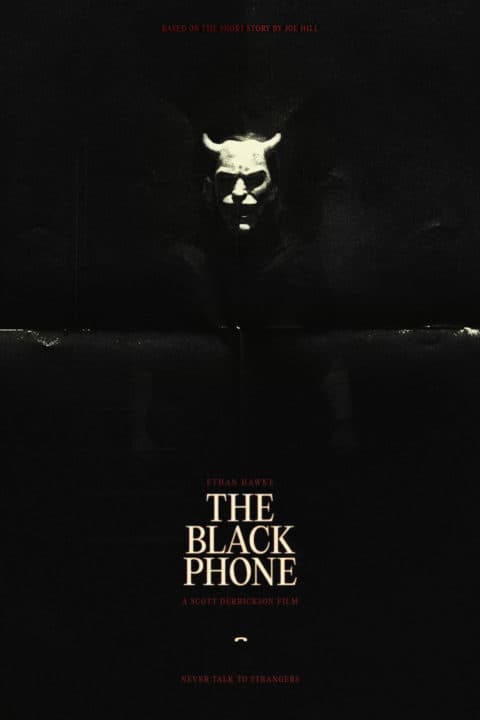 Poster for The Black Phone - A frightening faces stares out from total darkness